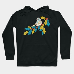 Colorful Holly Bird Design Hoodie